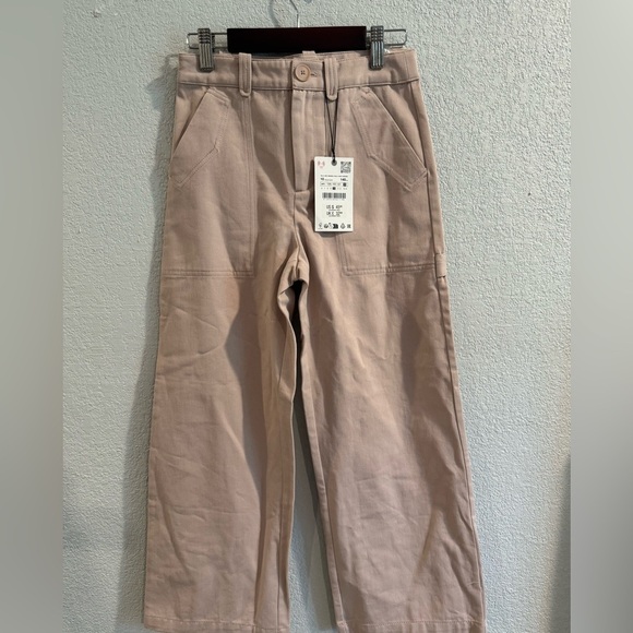 Zara Kids Pastel Pink Wide-Leg Pants With Pockets Size  10 Years - Picture 2 of 3